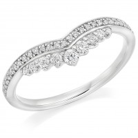 Platinum 2-Row Diamond Tiara Shaped Eternity Ring