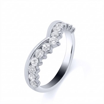 Platinum Diamond Wishbone Offset Eternity ring