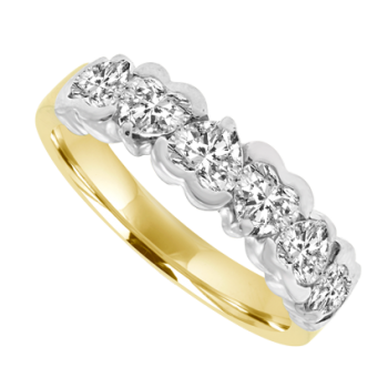 18ct Gold 6-stone Heart Cut Diamond Eternity Ring