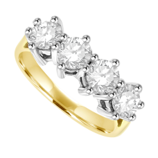 18ct Gold 4-Stone Diamond Eternity Ring