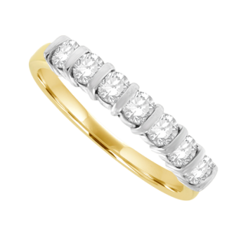 18ct Gold 7-Stone Diamond Bar Set Eternity Ring .56ct