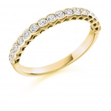 18ct Gold 16-stone Rubover Diamond Eternity Ring
