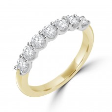 18ct Gold & Platinum 7-stone .70ct Diamond V-Claw Eternity Ring