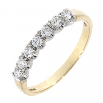 18ct Gold 7-stone .30ct Diamond Loopy Claw Eternity Ring
