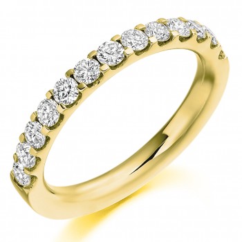18ct Gold Castle set Diamond Eternity ring