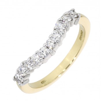 18ct Gold 10-stone Diamond Bow-shaped Eternity ring