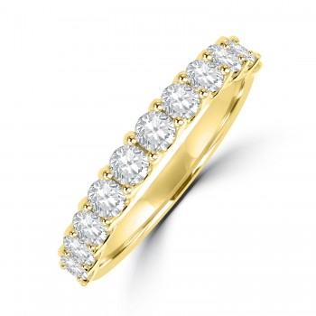 18ct Gold Eleven stone Diamond Loopy Claw Eternity ring