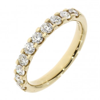 18ct Gold Diamond Square-Claw Eternity Wedding ring