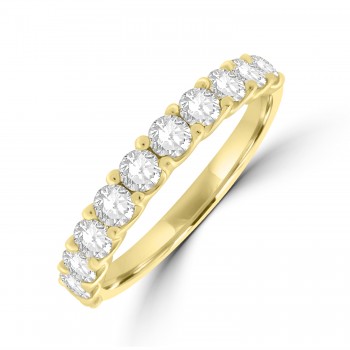 18ct Yellow Gold Claw Set Wedding Ring