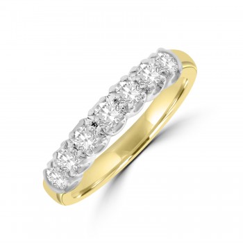 18ct Gold Seven Stone Diamond Loopy Eternity ring