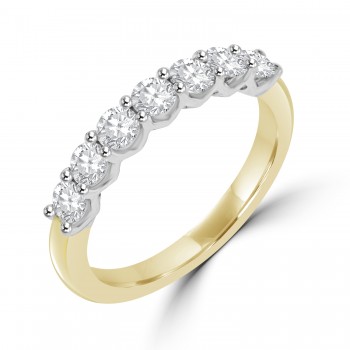 18ct Gold Platinum Diamond V-claw Eternity ring