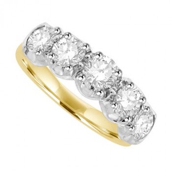 18ct Gold 5-stone Diamond Loopy claw Eternity ring