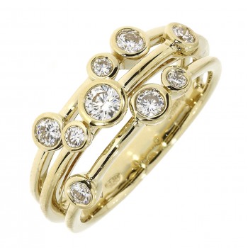 18ct Gold Rubover Diamond Bubble Eternity ring