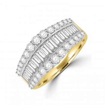 18ct Gold Platinum Baguette Diamond Graduated Eternity ring