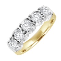 18ct Gold Five-stone Diamond Loopy Eternity ring