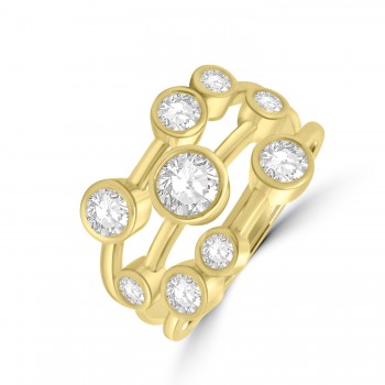 18ct Gold Nine Diamond Bubble Eternity ring