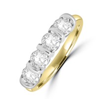 18ct Gold Four Stone Diamond Bar set eternity ring