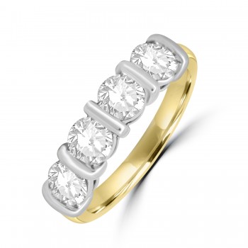 18ct Gold Platinum Four stone FSi1 Diamond Bar set Eternity ring 18ct Gold Platinum Four stone FSi1 Diamond Bar set Eternity ring
