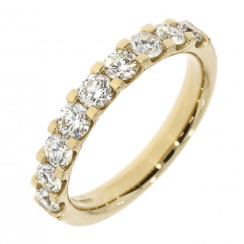 18ct Yellow Gold Diamond Square Claw Eternity ring