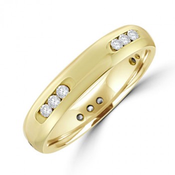 18ct Gold Diamond Channel Section Wedding ring
