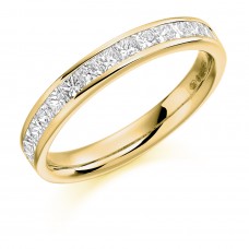 18ct Gold 15-stone Princess cut Diamond Eternity Ring