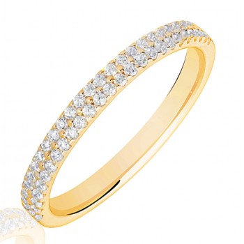 18ct Gold Double Row Diamond Wedding Ring