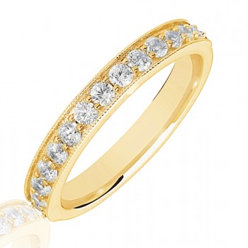 18ct Gold .50ct Diamond Micro Claw Set Wedding Ring