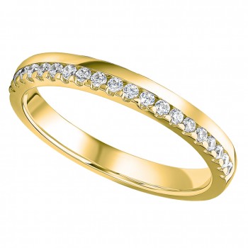 18ct Gold Diamond Offset Wedding Eternity band ring