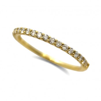 18ct Gold 19-stone Diamond Loopy Castle Wedding Eternity ring