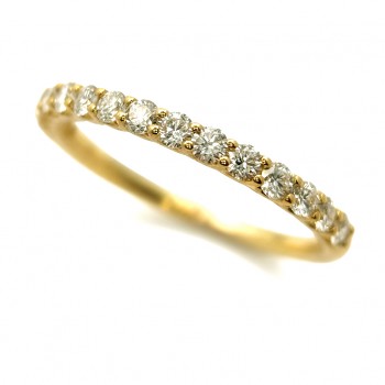 18ct Gold 15-stone Diamond Loopy Castle Eternity Wedding ring