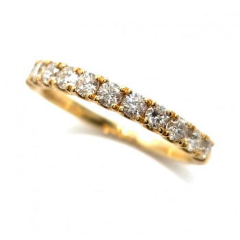 18ct Gold 13-stone Diamond Loopy Castle Wedding Eternity ring