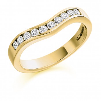 18ct Gold Diamond Bow Shaped Wedding Ring