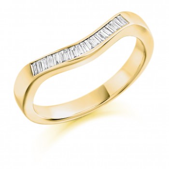 18ct Gold Diamond Baguette Bow shaped Eternity Ring