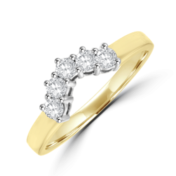 18ct Gold Bow Shaped .23ct Diamond Eternity Ring