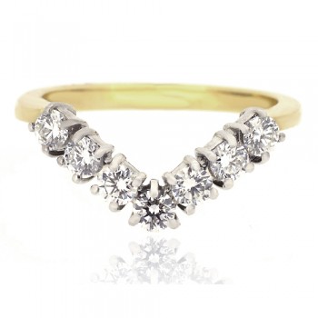 18ct Gold 7-stone Diamond Wishbone Eternity Ring