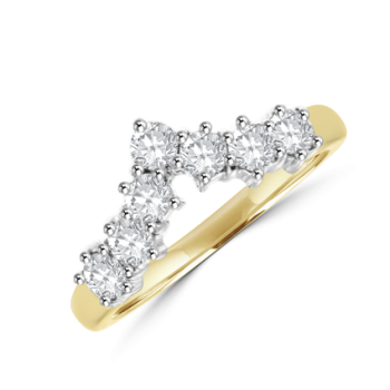 18ct Gold .70ct Diamond Wishbone Eternity Ring