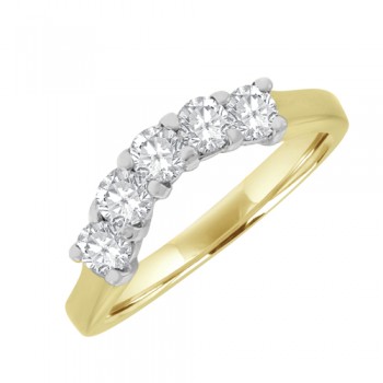 18ct Gold .56ct Diamond Bow Shaped Eternity ring