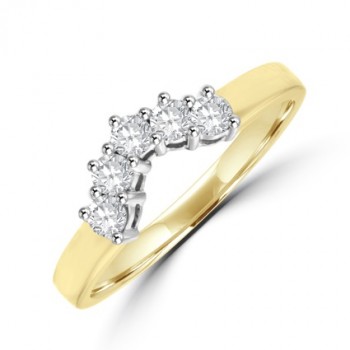 18ct Gold .22ct Diamond Bow Shaped Wedding Eternity ring