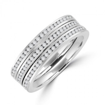 18ct White Gold 3-row Diamond Eternity Ring