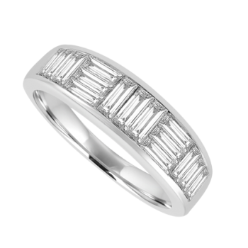 18ct White Gold 15-stone Diamond Baguette Eternity Ring