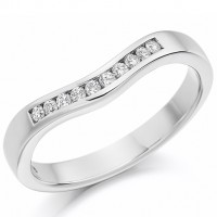 18ct White Gold Ten Diamond Bow shaped Wedding Eternity ring
