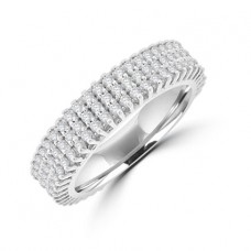 18ct White Gold 3-row Diamond Eternity Ring