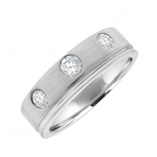 18ct White Gold 3-stone Diamond Wedding Ring