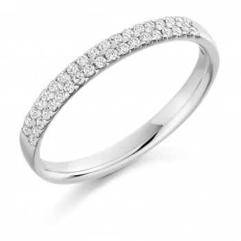 18ct White Gold Double-Row Diamond Eternity Ring