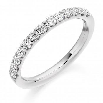 18ct White Gold Diamond Micro Claw Set Eternity Ring