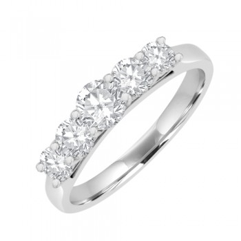 18ct White Gold 5-stone Diamond Graduated Eternity Ring