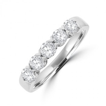 18ct White Gold 5-stone Diamond Eternity Ring