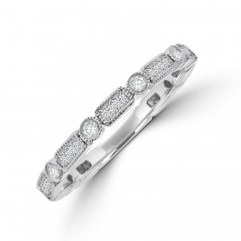 18ct White Gold Princess & Brilliant Diamond Mille Eternity