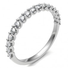 18ct White Gold .43ct Diamond Shared Loopy Claw Eternity Ring