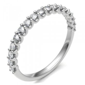 18ct White Gold .43ct Diamond Shared Loopy Claw Eternity Ring